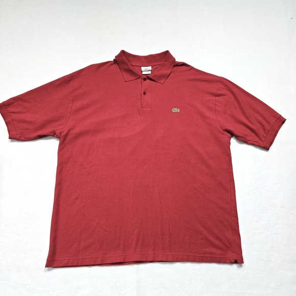Lacoste Polo Shirt Mens Size 8 Red Short Sleeve Cotton Golf Preppy Classic Fit - Picture 1 of 10